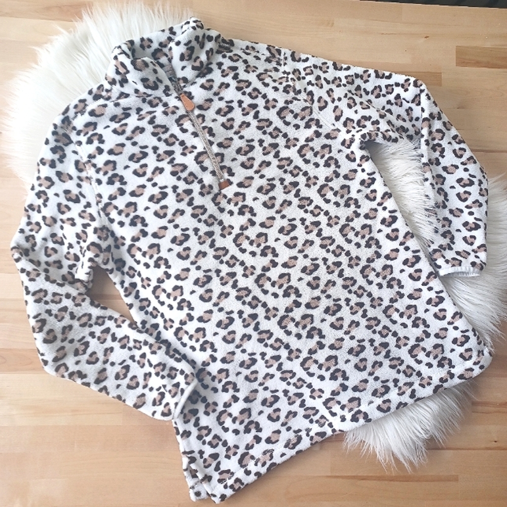 Boutique Leopard Print Sherpa Jacket